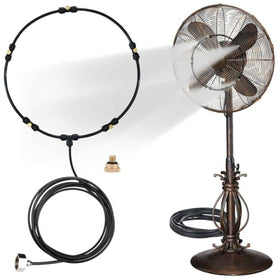 LANDGARDEN Outdoor Misting Fan Kit on a patio for cooling comfort