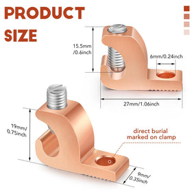Landhoow copper grounding connector for 14-4 AWG, fast installation without interrupting ground paths.