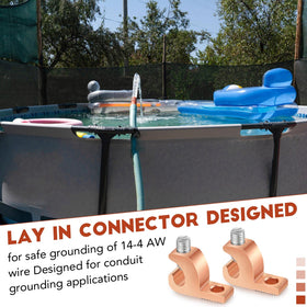 Landhoow direct burial copper lay-in connector enables stable, durable grounding for conduits.