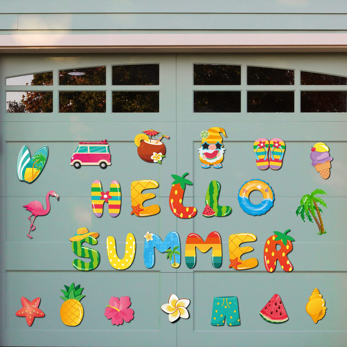 Landhoow Hello Summer flamingo magnet adds tropical flair to refrigerator or car
