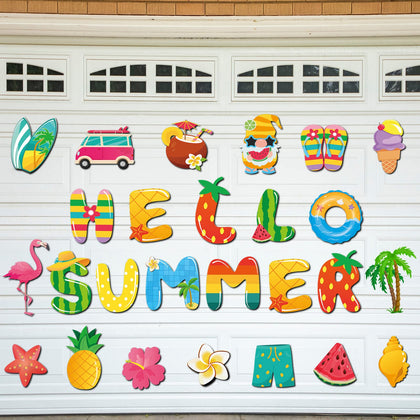Landhoow Hello Summer palm tree magnet on metal surface adds tropical vibes for fridge or door