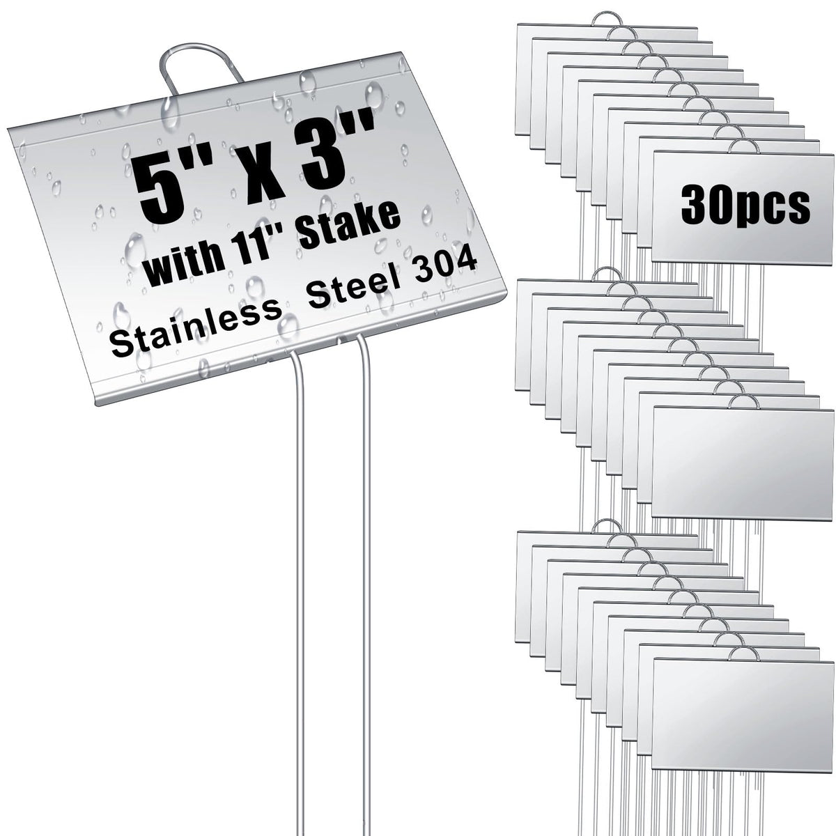 Landhoow metal garden labels in a 30-pack for clear seed identification outdoors