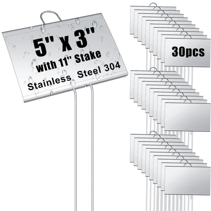 Landhoow metal garden labels in a 30-pack for clear seed identification outdoors
