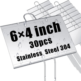 Landhoow metal garden marker stake 4x6 inch for clear plant labeling