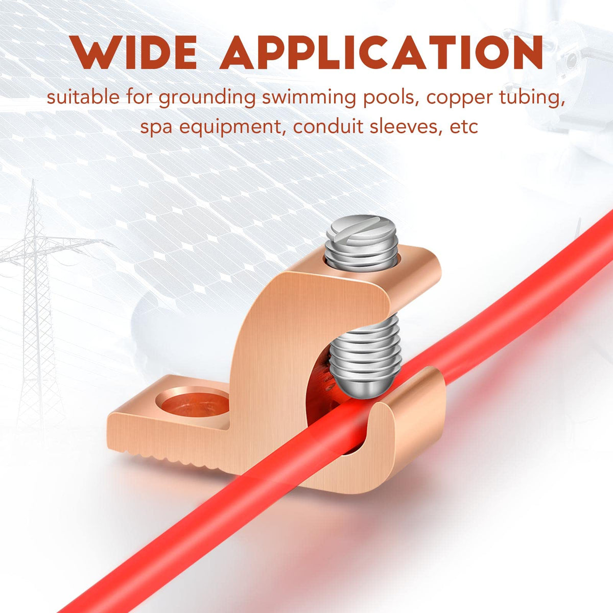 Landhoow spa and pool grounding connector keeps copper tubing and equipment reliably bonded.