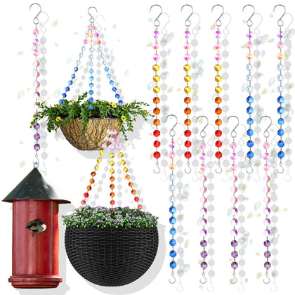 Landical 9-pack crystal bead hanging chains with dual hooks for versatile decor