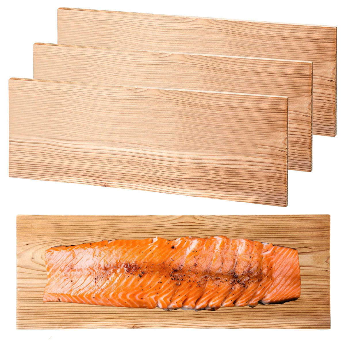 Landical cedar planks for salmon grilling offering authentic cedar smoke flavor.