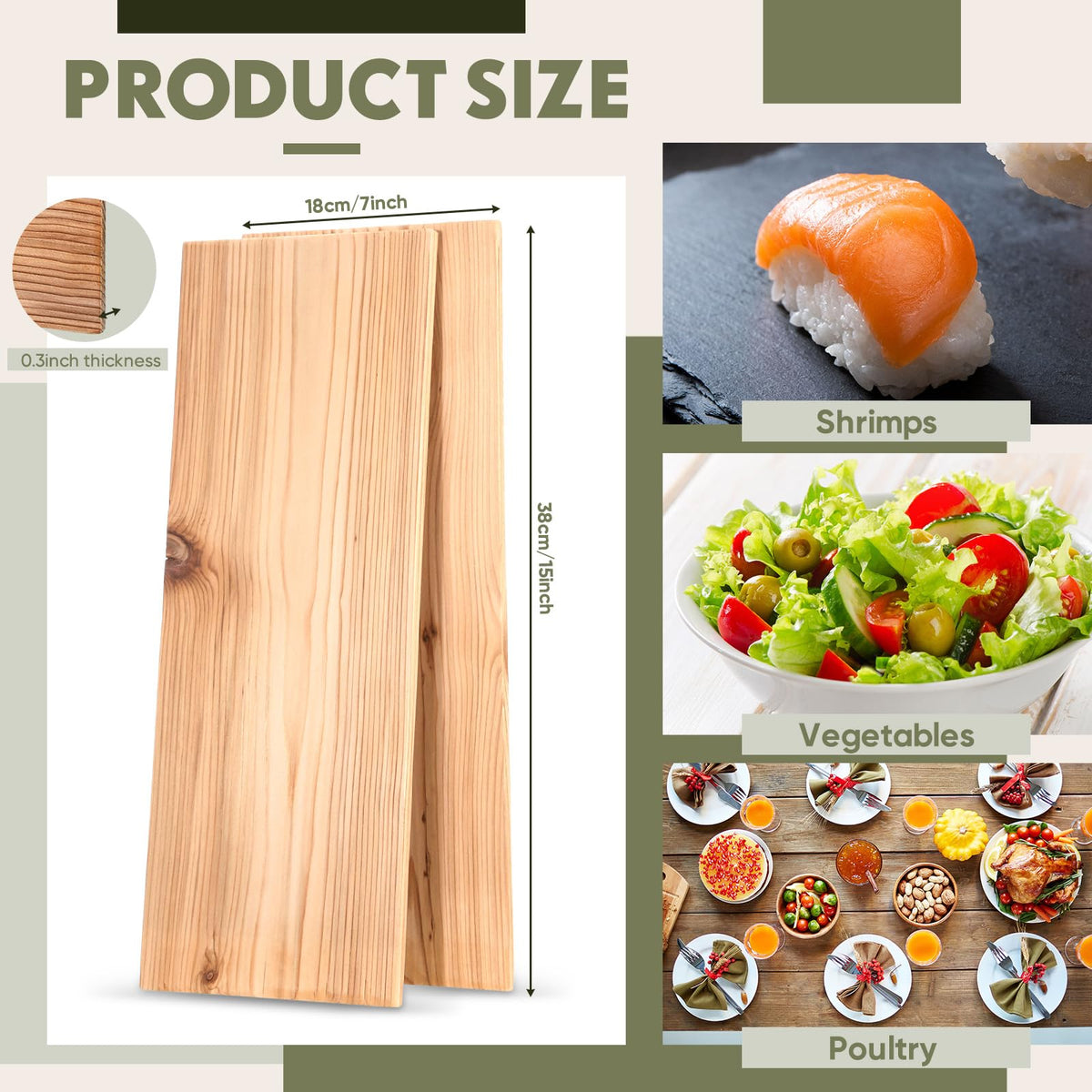 Landical cedar planks, soaked and ready to use for grilling.