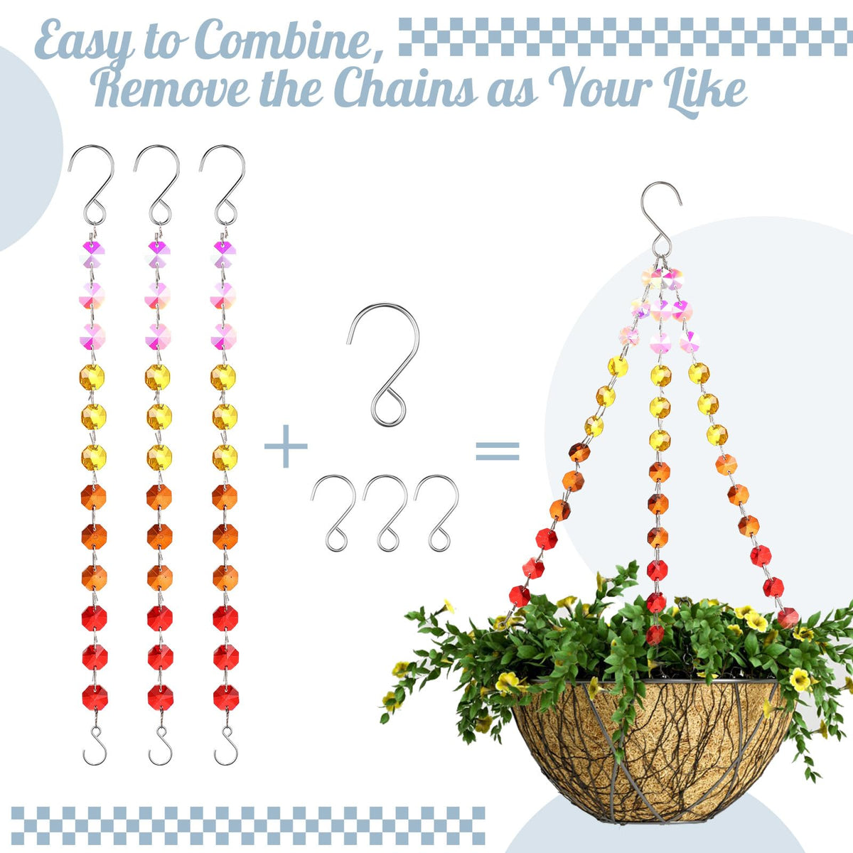 Landical sturdy large and small hooks support pots, feeders, and decor securely