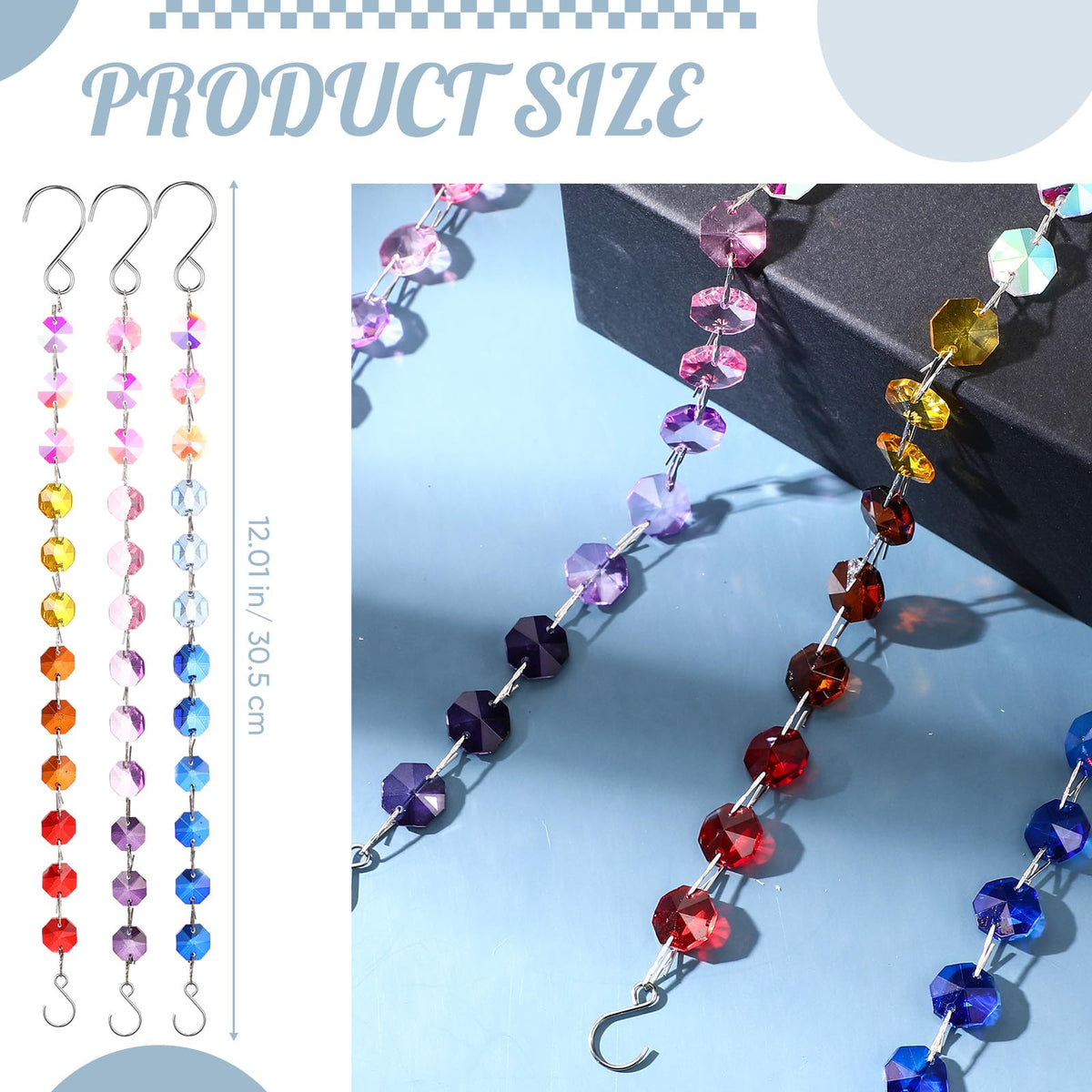 Landical crystal suncatcher prism beads reflect light on plants and walls