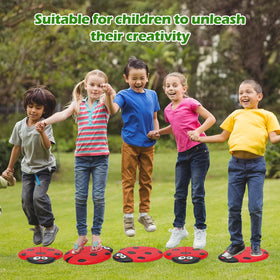 Landical Ladybug stepping stone shows weatherproof cement and durable finish.