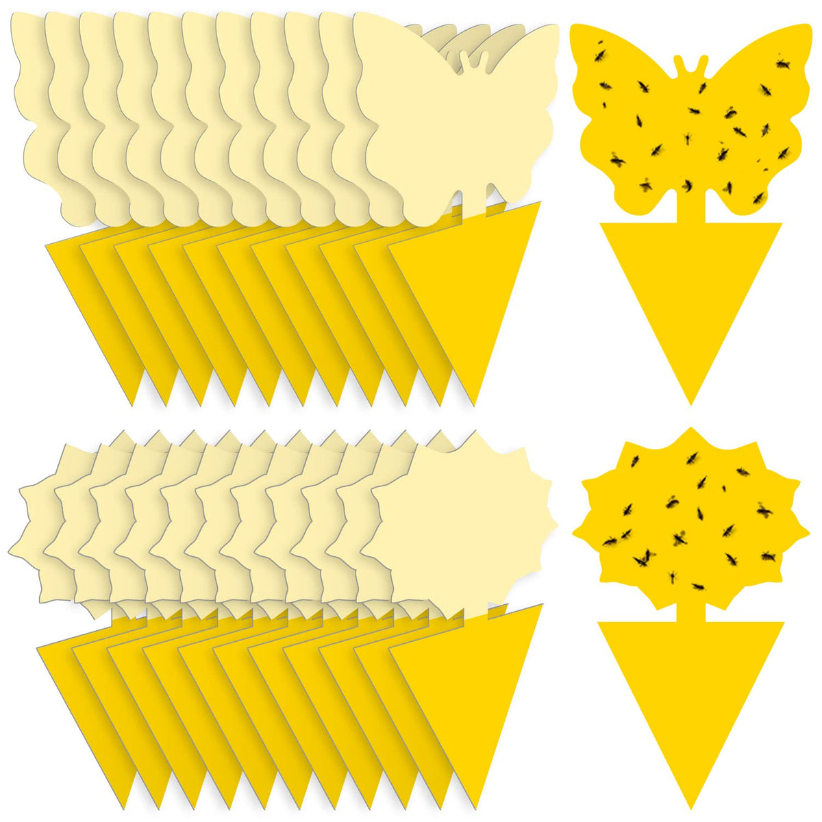 Landisun 24pcs fruit fly traps in yellow sticky form attract pests for indoor and outdoor use