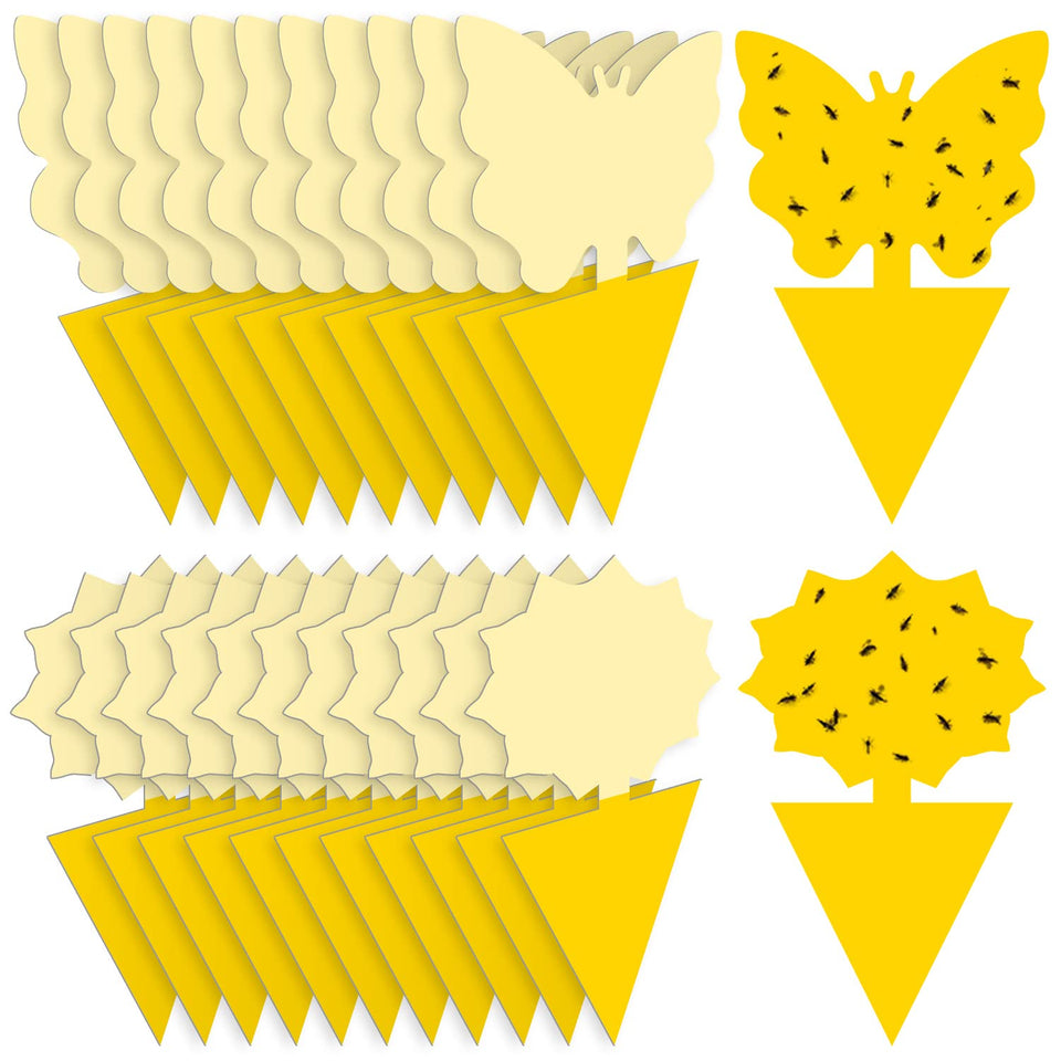 Landisun 24pcs fruit fly traps in yellow sticky form attract pests for indoor and outdoor use