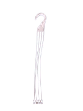 Landmark Plastics replacement 4-strand hanger clips securely to a 12-inch basket.