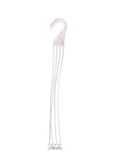 Landmark Plastics replacement 4-strand hanger clips securely to a 12-inch basket.
