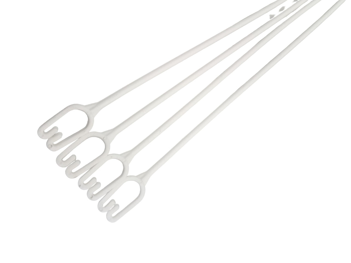 White 5-pack Landmark Plastics hangers for easy 12-inch basket updates.