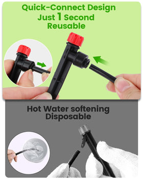 Landtouch quick-connect 8-outlet emitter enables fast, leak-free connections.