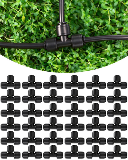 Landtouch quick-connect tee assembly for fast leak-free irrigation.