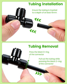 Landtouch tool-free disassembly demonstrated for easy tubing adjustments.