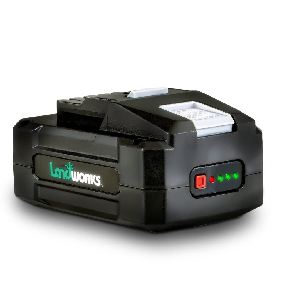 Landworks 48V 2Ah battery with 88.8Wh capacity for extended use.