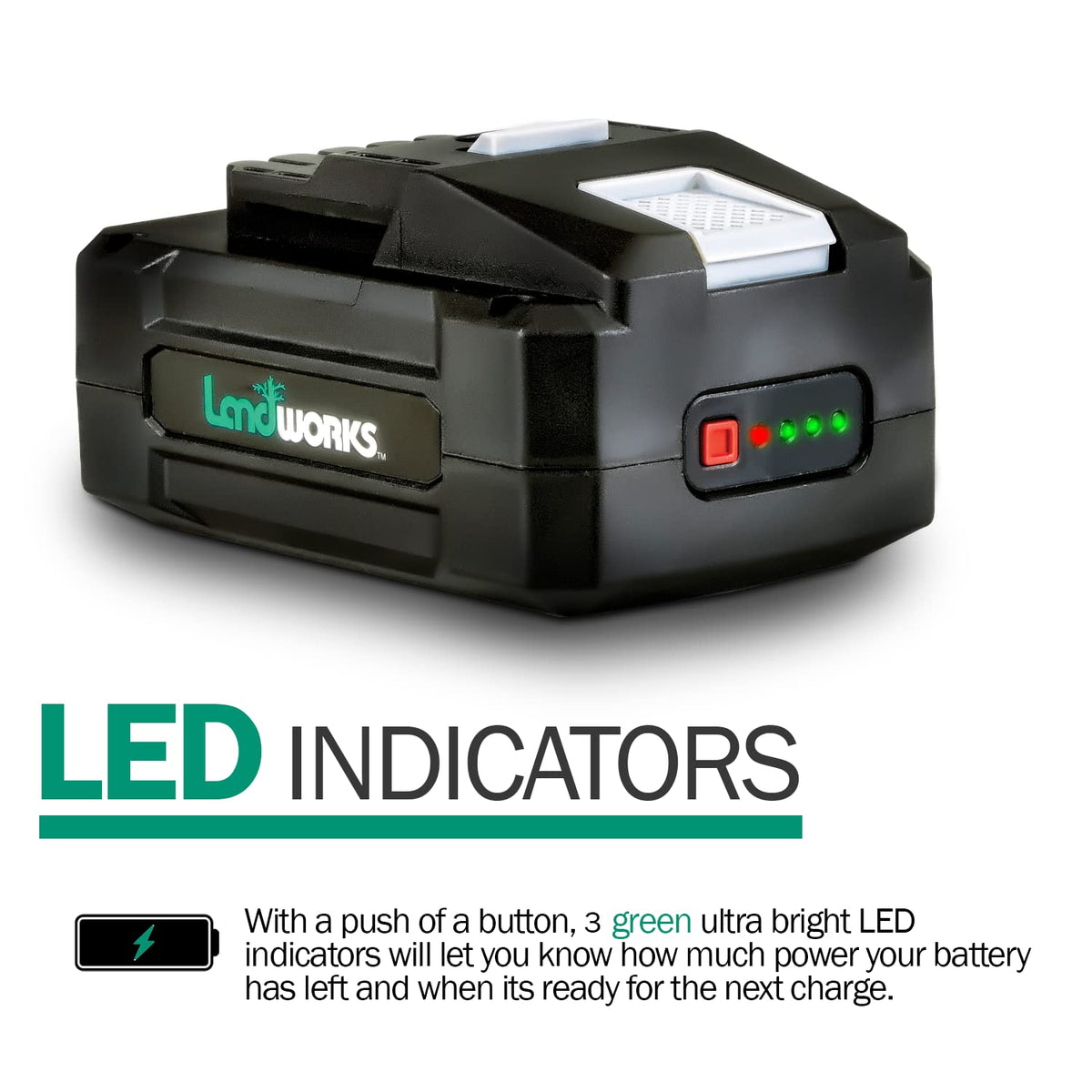 Durable Landworks battery in protective case on site.