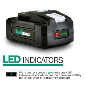 Durable Landworks battery in protective case on site.