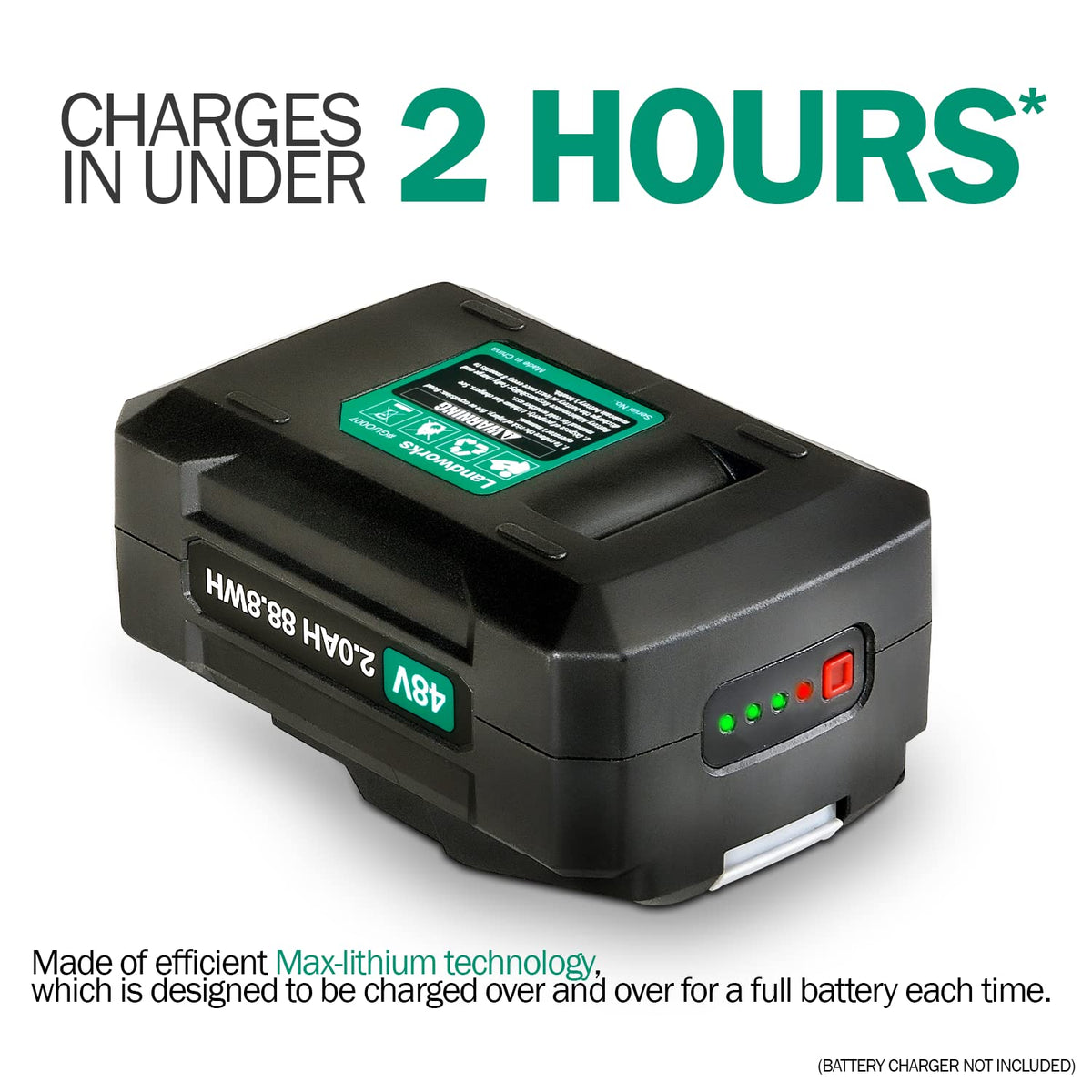 Protective insulating case on Landworks battery.