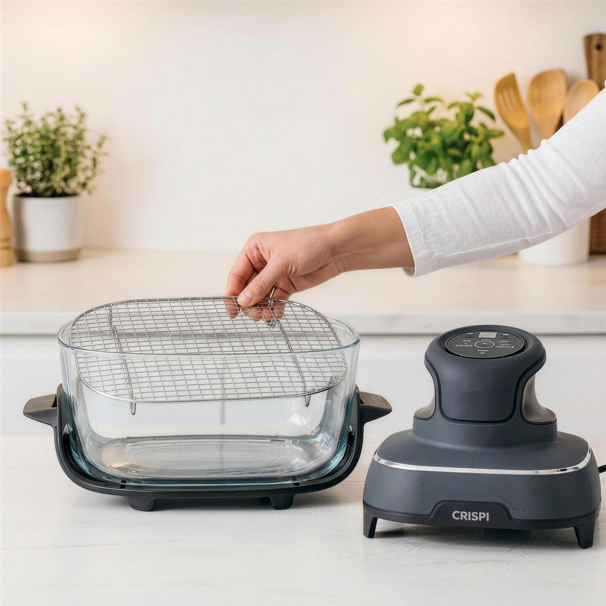 LANEJOY 304 stainless steel tray offers durable, odor-free air frying.