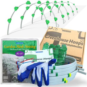 LANEVAN Garden Mesh Netting Kit assembly hoops protect raised beds.