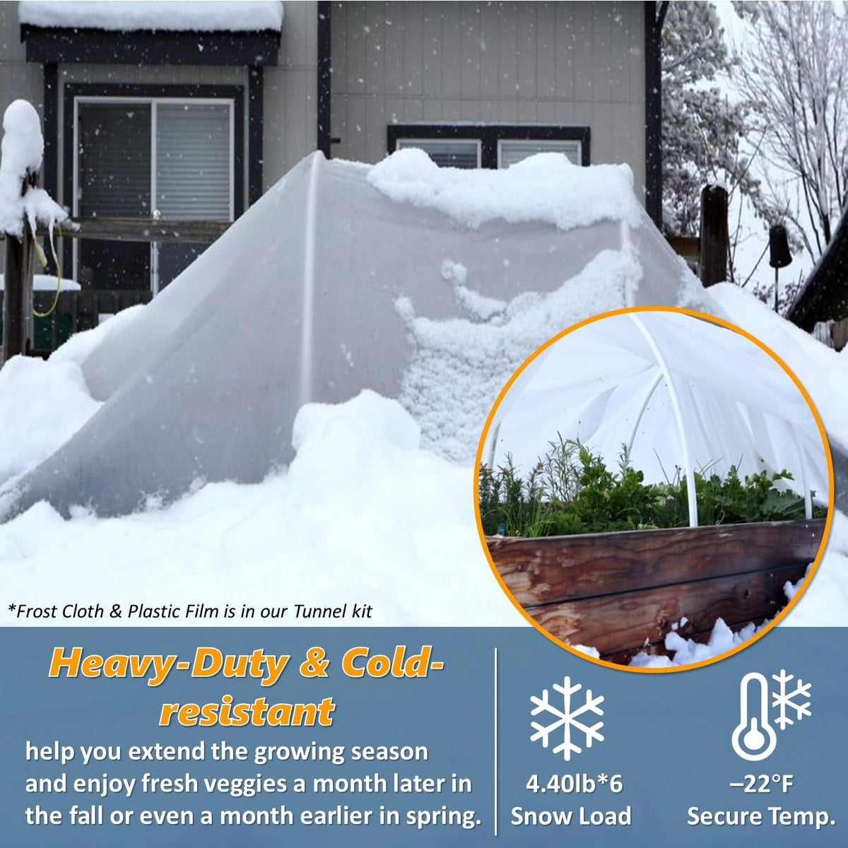 LANEVAN grow tunnel frame withstands winds for reliable outdoor use.