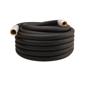 Langara heavy-duty garden hose 50ft with transparent swivel handle for secure connections.