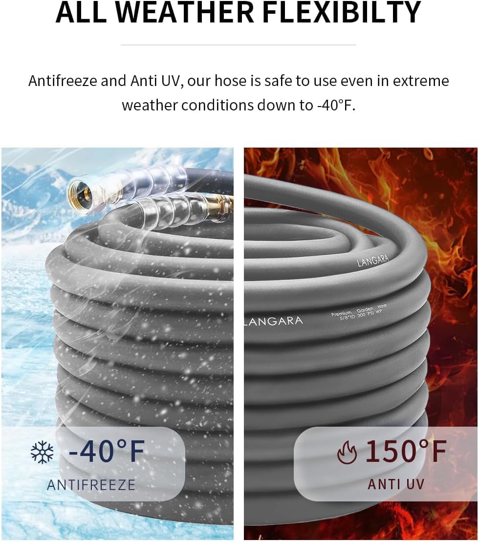 LANGARA kink-resistant thick-wall hose stays smooth during winding and unwinding.