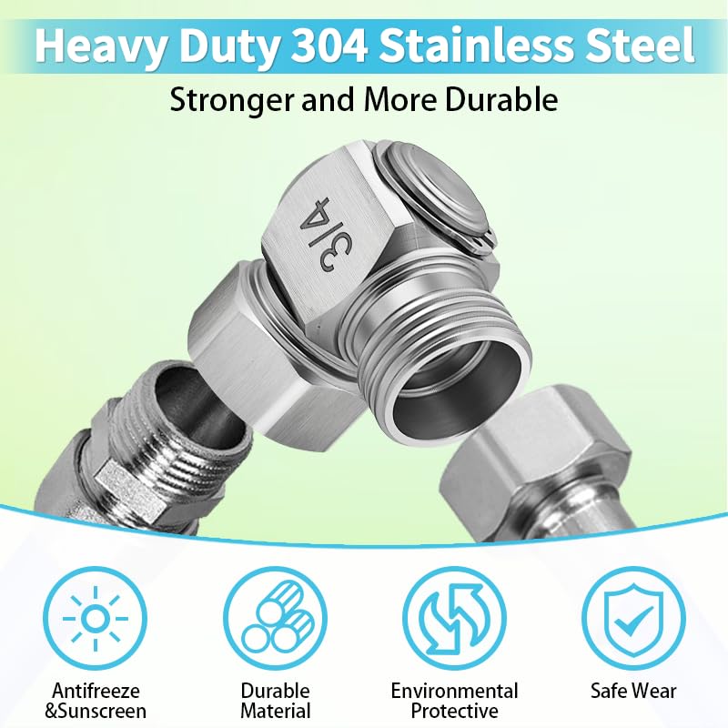 Langina 360-degree swivel elbow supports flexible hose placement during watering sessions.