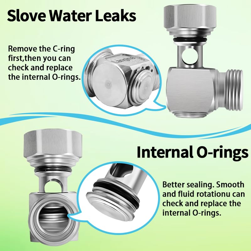 Langina stainless steel elbow keeps connections durable against weather and wear.