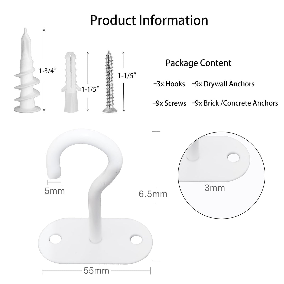 LangPu heavy-duty wall-mount hook ideal for bird feeders and outdoor decor.
