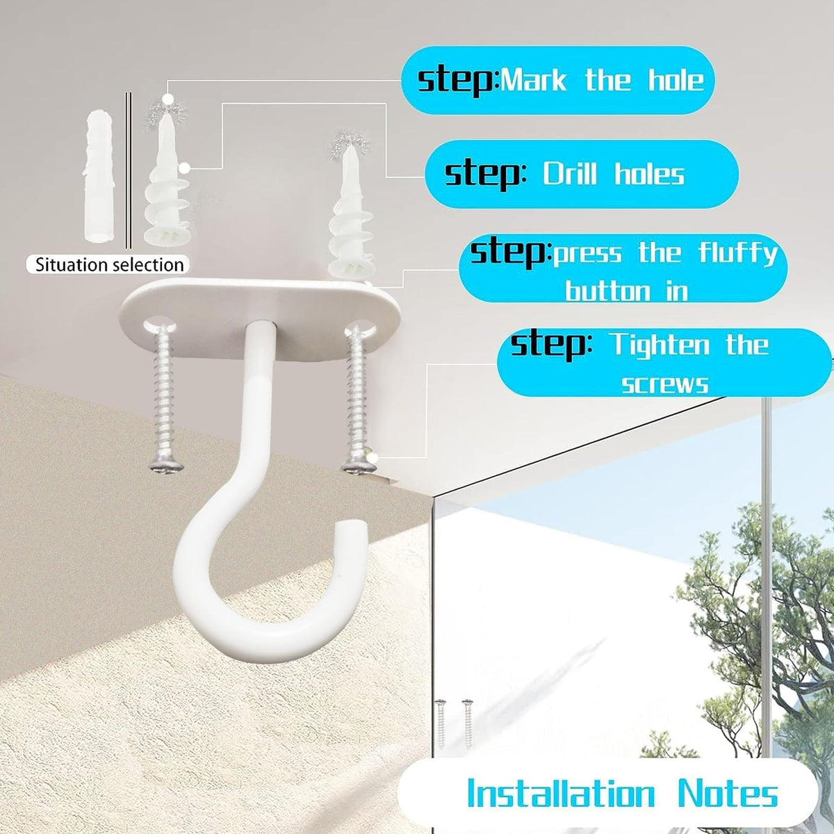 LangPu robust hanging hooks securely support heavy planters and decorations.