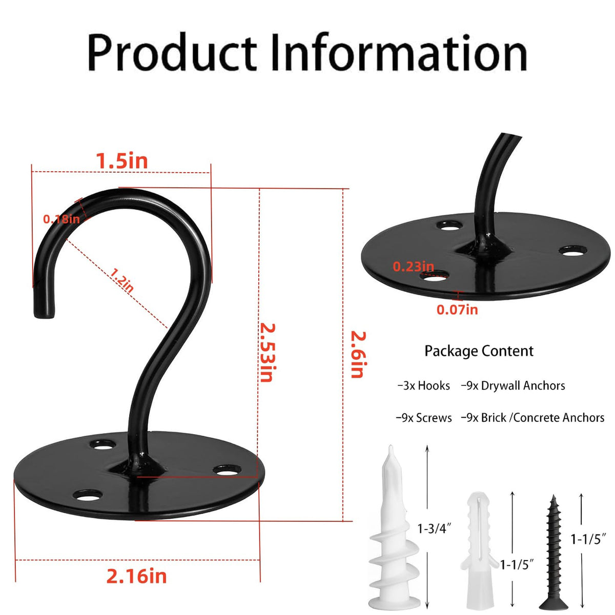 LangPu wall mount bracket in steel for sturdy indoor or outdoor hanging