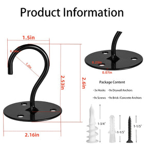LangPu wall mount bracket in steel for sturdy indoor or outdoor hanging