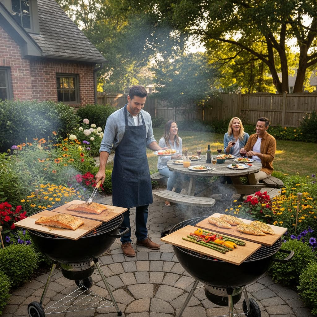 Langxinese cedar planks for vegetables grilling, aroma and even heat.