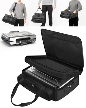 LANGZIHT Ninja GX101 bag main compartment view showing organized storage for grill and plates.