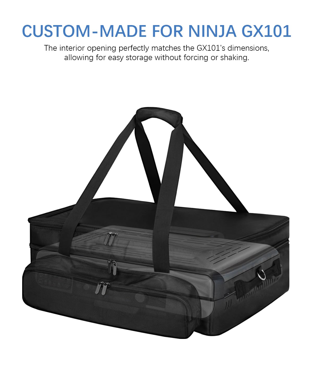 LANGZIHT Ninja GX101 bag top pocket neatly stores lids and plates for quick access.