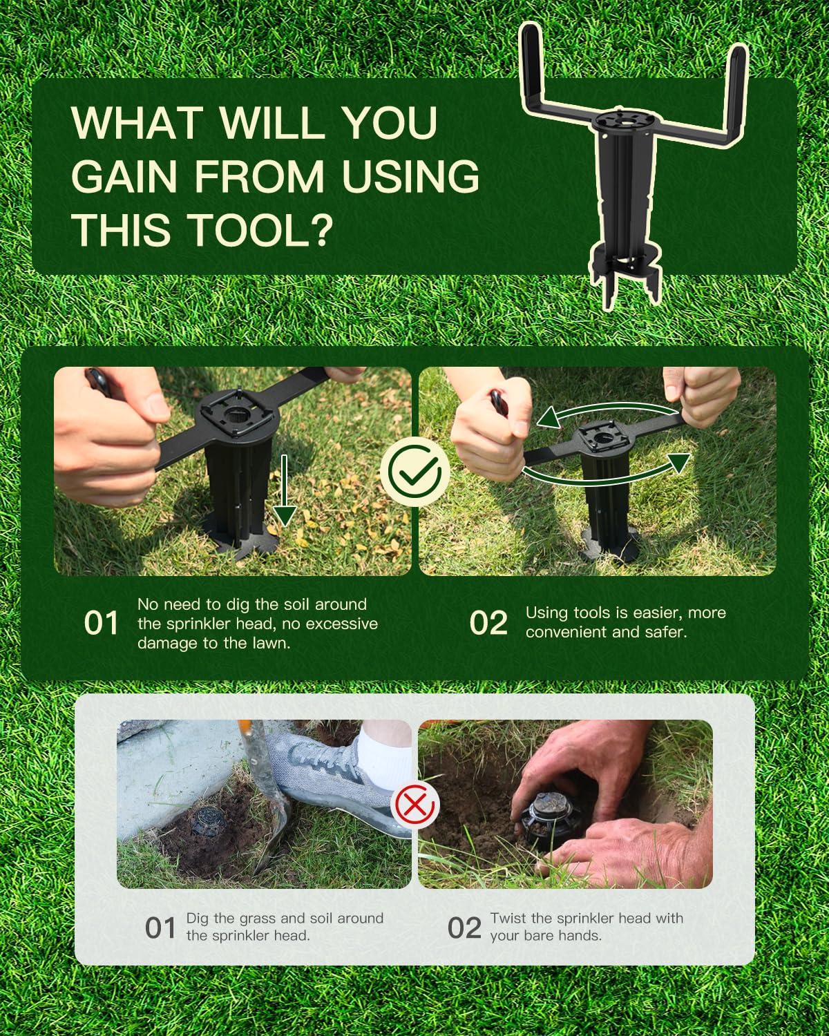 LANGZIHT stainless steel guide rod aligns the tool smoothly during head removal.