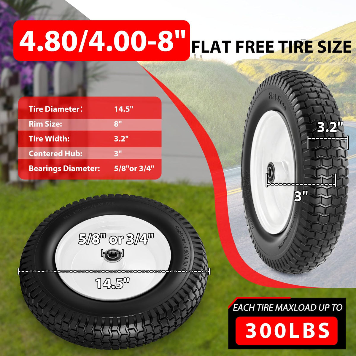 Lanjiajia bearing set shown for easy tire replacement