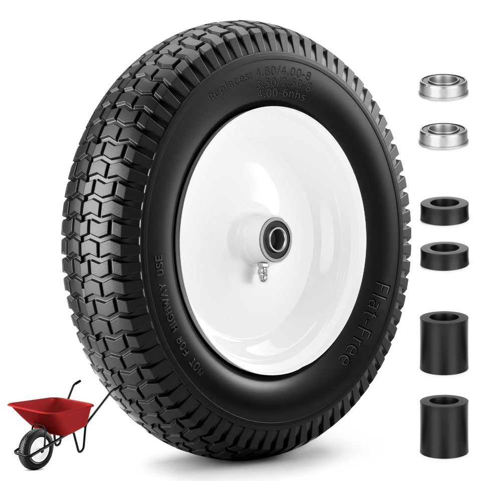 Lanjiajia flat-free 14.5-inch wheelbarrow tire ready for installation and upgrade