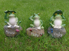 LANKER outdoor frog ornaments for fairy garden accents.