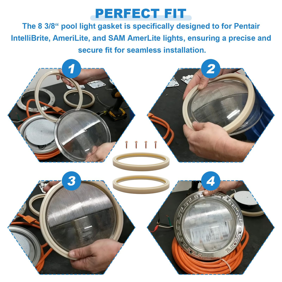 LanKstet Amerlite-compatible gasket for reliable pool and spa light sealing