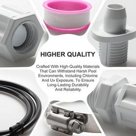 LanKstet CL200 four foot pipe included for versatile chlorine feeder connections.