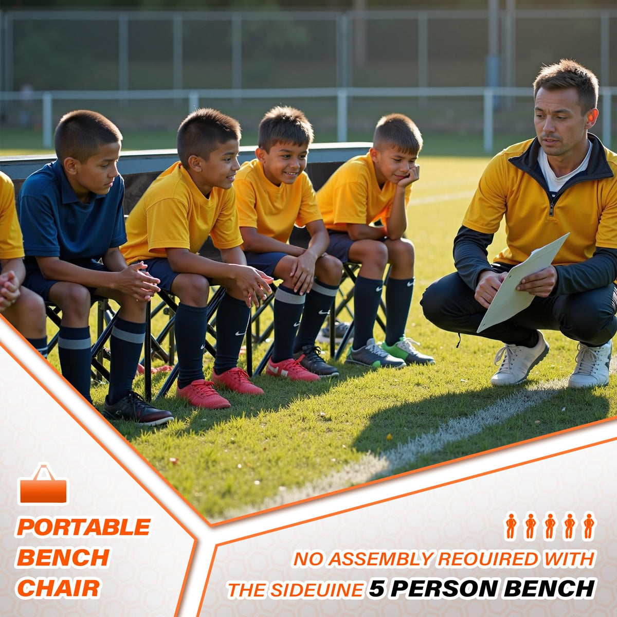 LANMOUNTAIN portable seating suitable for sports, camping, and gatherings.
