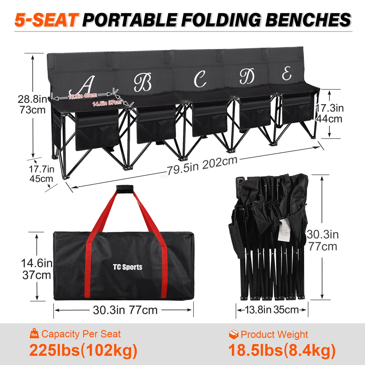 LANMOUNTAIN backrest-equipped bench adds comfort on the sidelines.