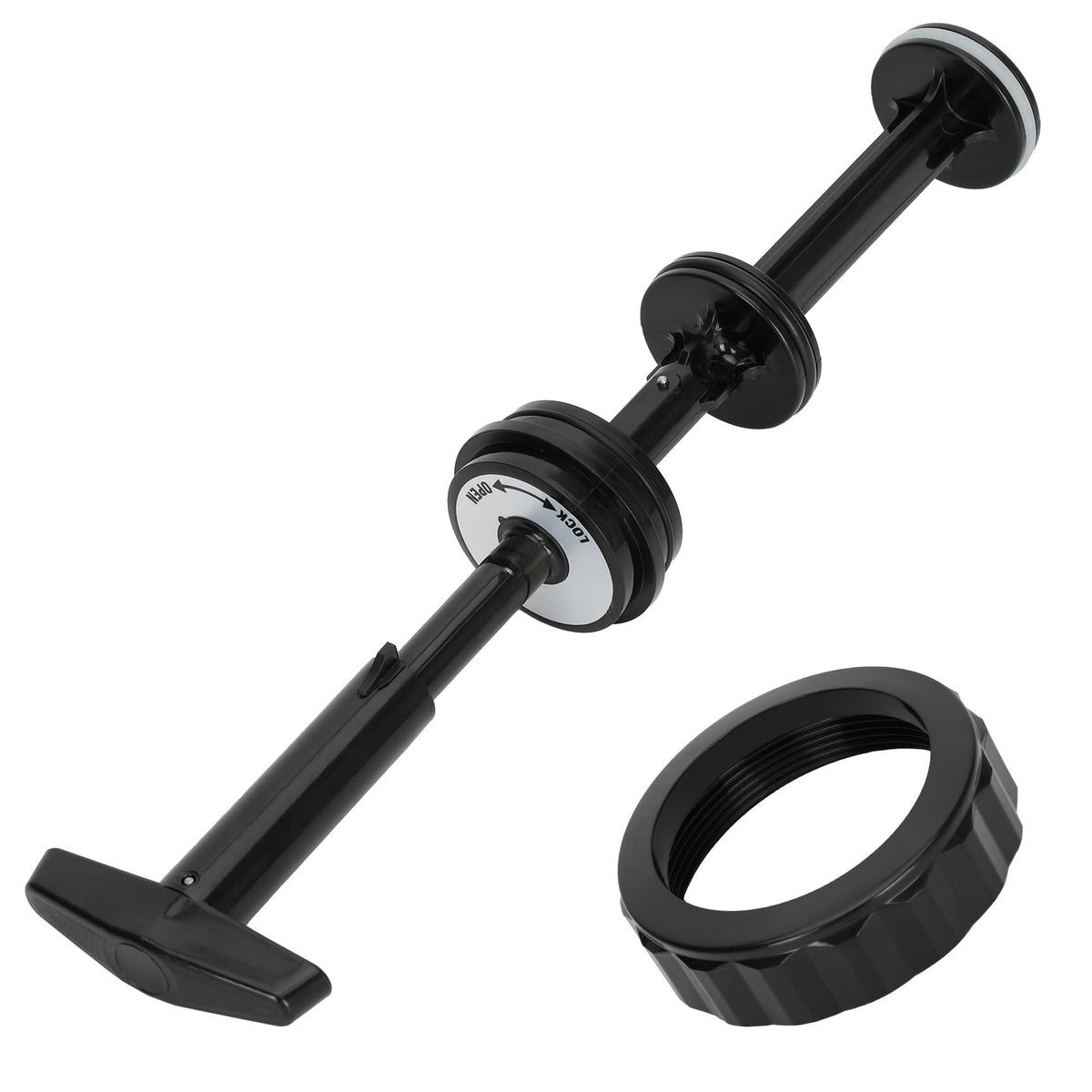 Lanmun SPX0410BA valve handle close-up, durable construction for pool systems.